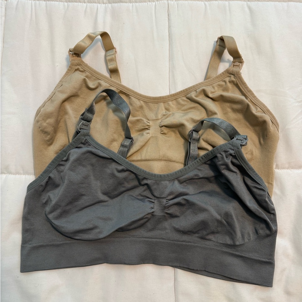 2 Nursing bras maternity stretchy material lightweight no padding set